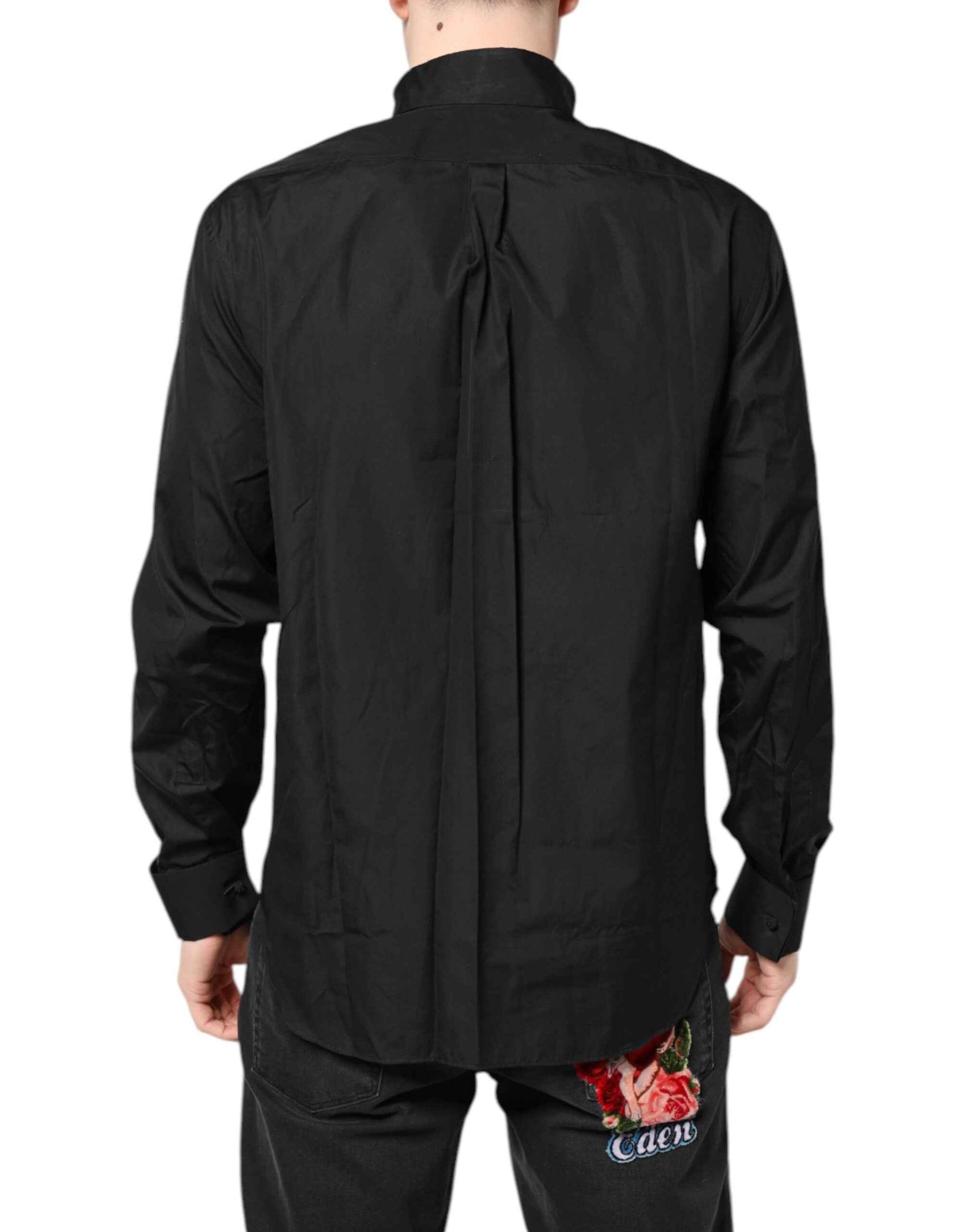 Black Cotton Long Sleeves Formal Dress Shirt