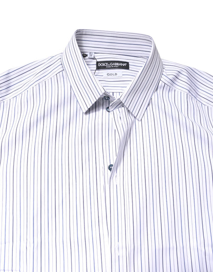 White Stripes GOLD Cotton Formal Shirt