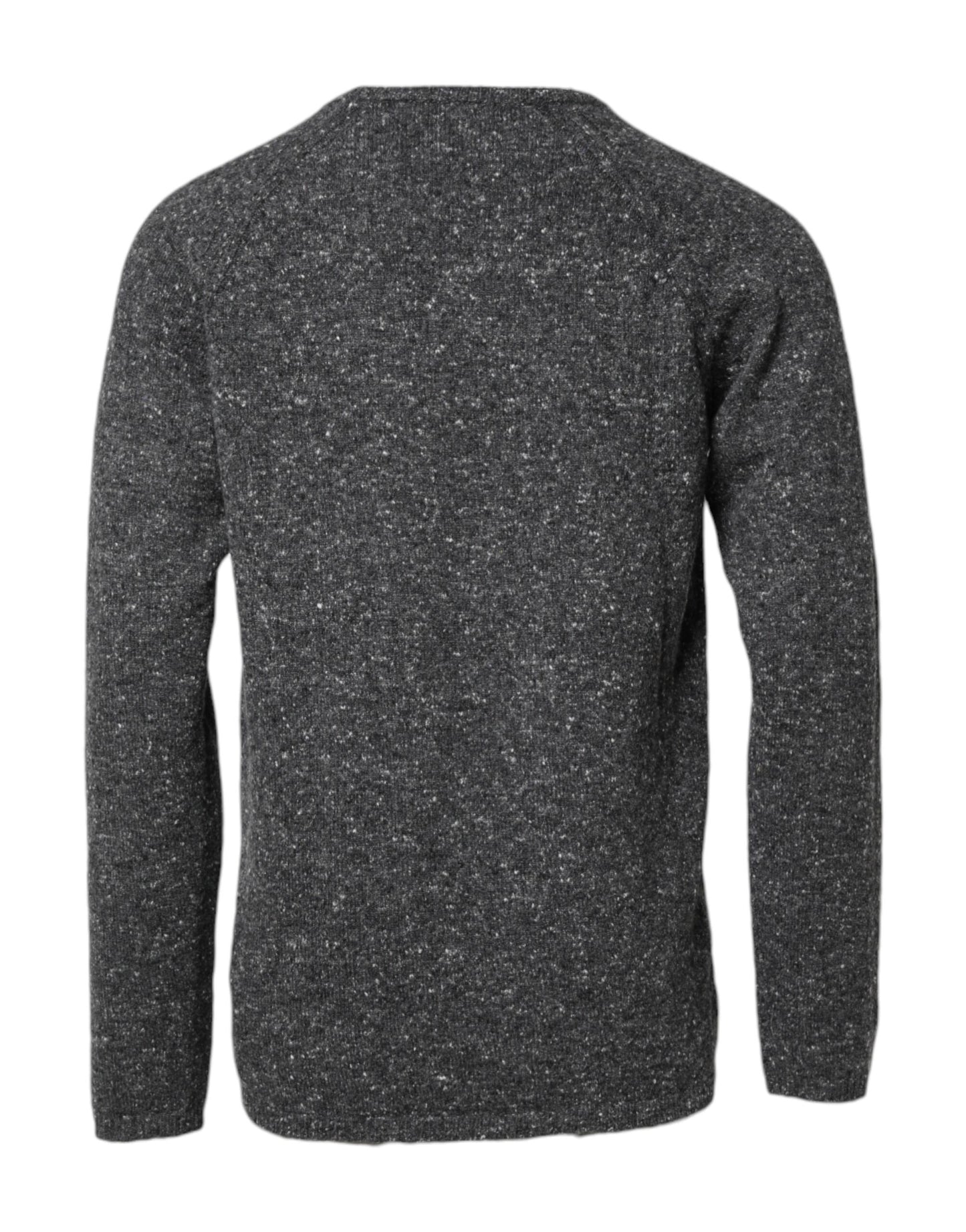 Gray Wool Knitted Round Neck Pullover Sweater
