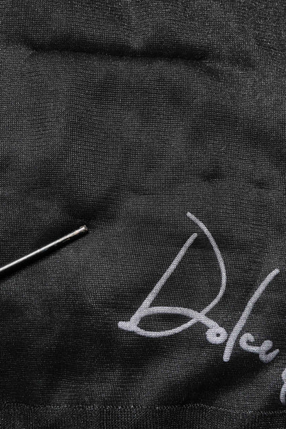 Black Logo Knitted Crewneck Pullover Sweater