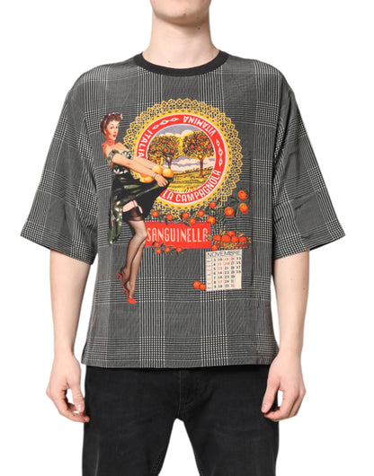 Black White Graphic Print Short Sleeve T-shirt
