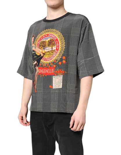 Black White Graphic Print Short Sleeve T-shirt