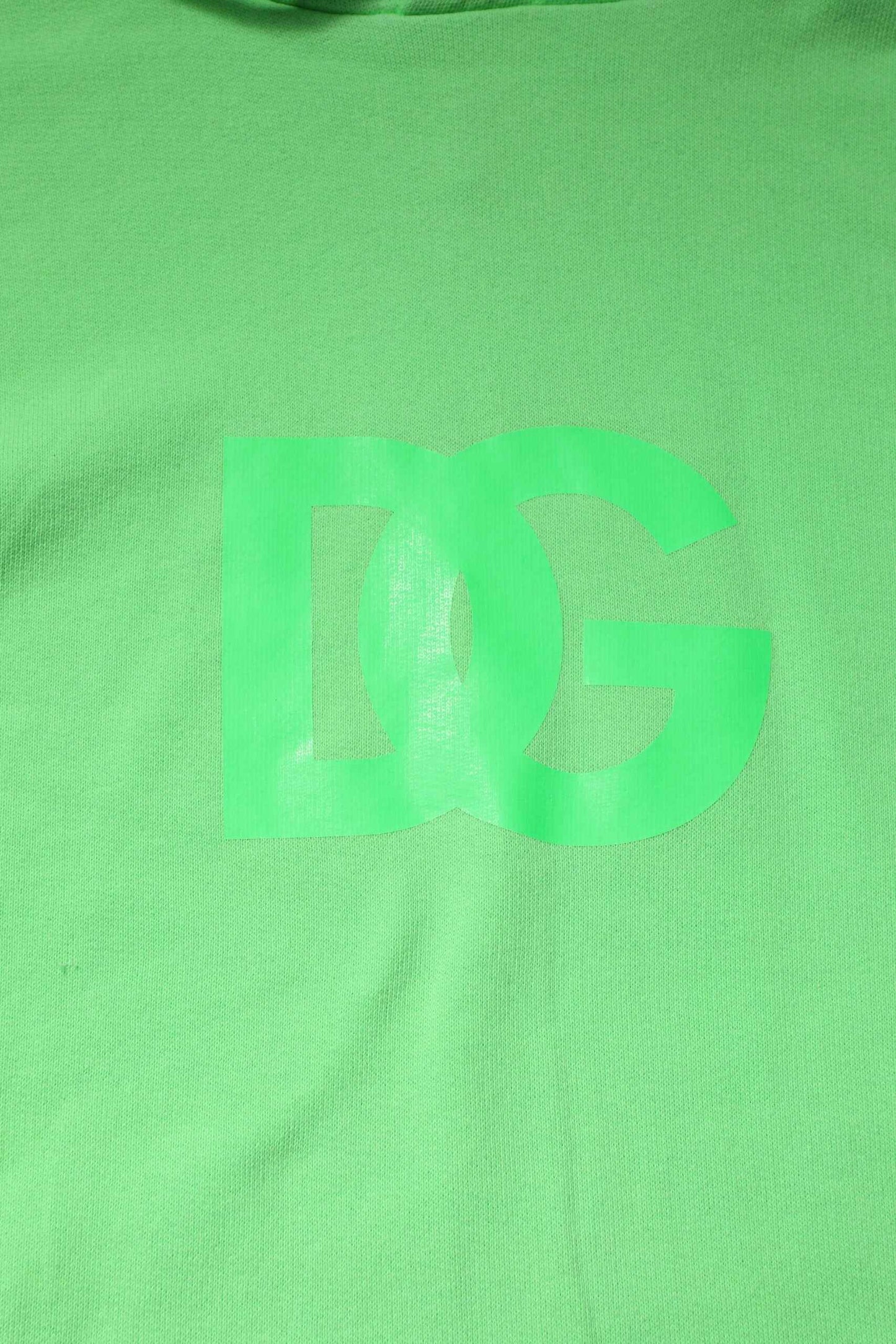 Green Cotton DG Logo Print Hooded Sweater