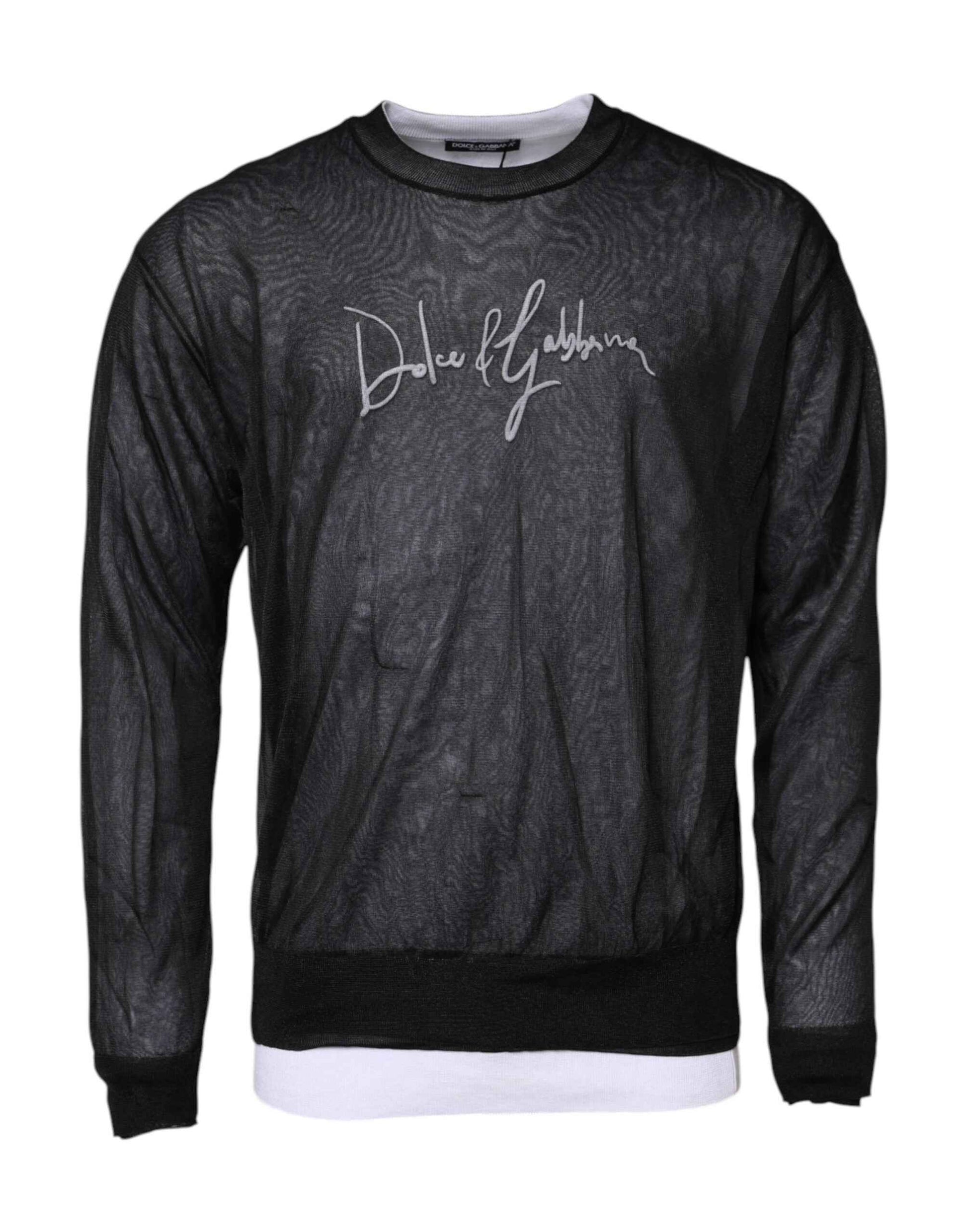 Black White Logo Knitted Pullover Sweater