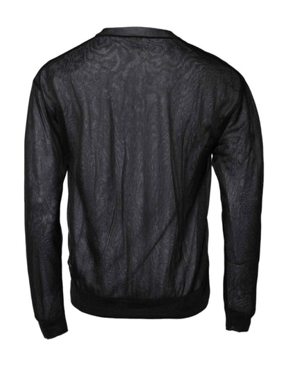 Black White Logo Knitted Pullover Sweater