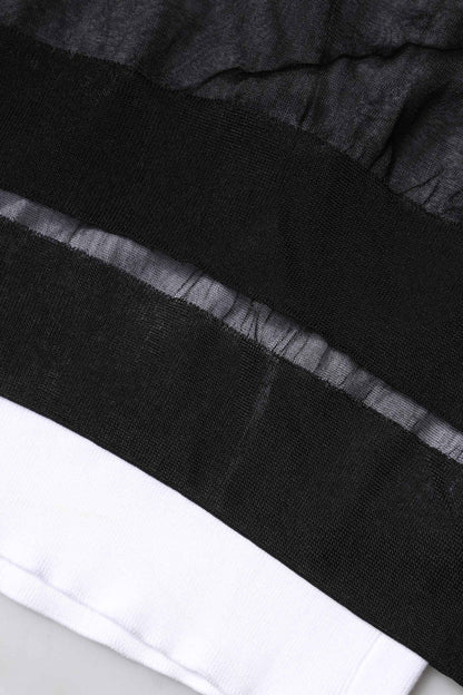 Black White Logo Knitted Pullover Sweater