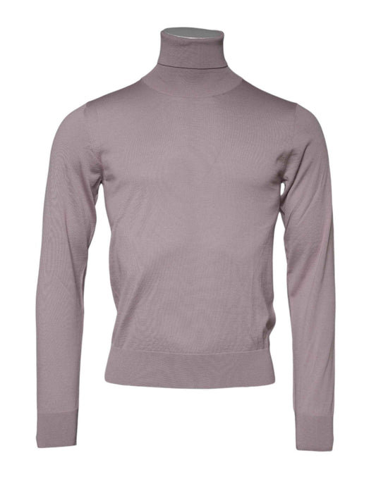 Brown Cashmere Knitted Men Pullover Sweater