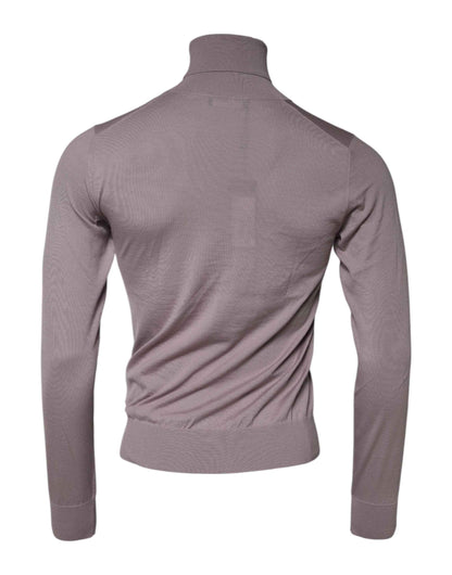 Brown Cashmere Knitted Men Pullover Sweater