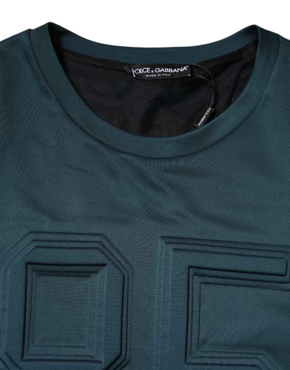Dark Green Embossed Logo Pullover Sweater
