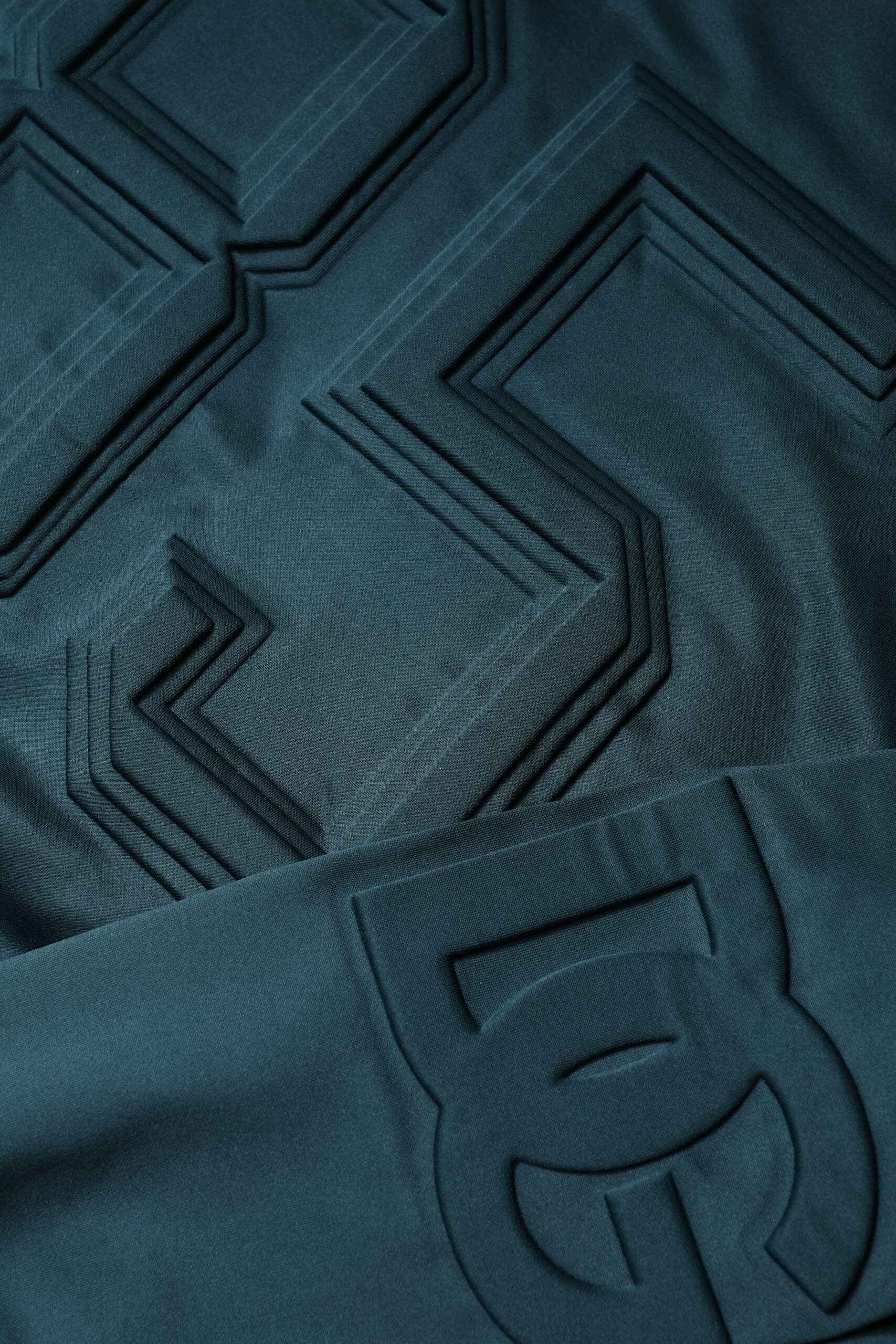 Dark Green Embossed Logo Pullover Sweater