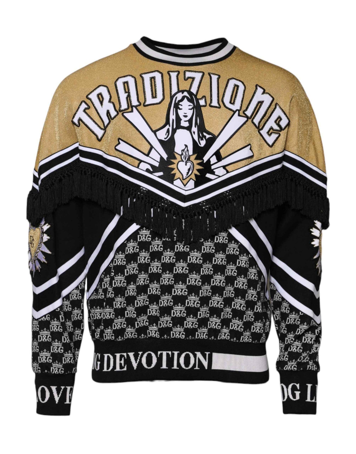 Multicolor Cotton Crew Neck Pullover Sweater