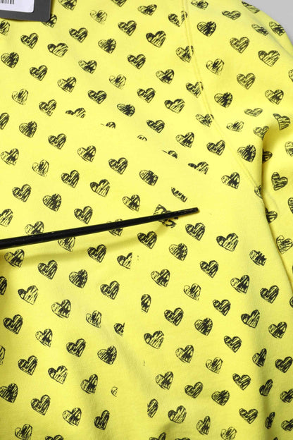 Yellow Heart Crew Neck Men Pullover Sweater