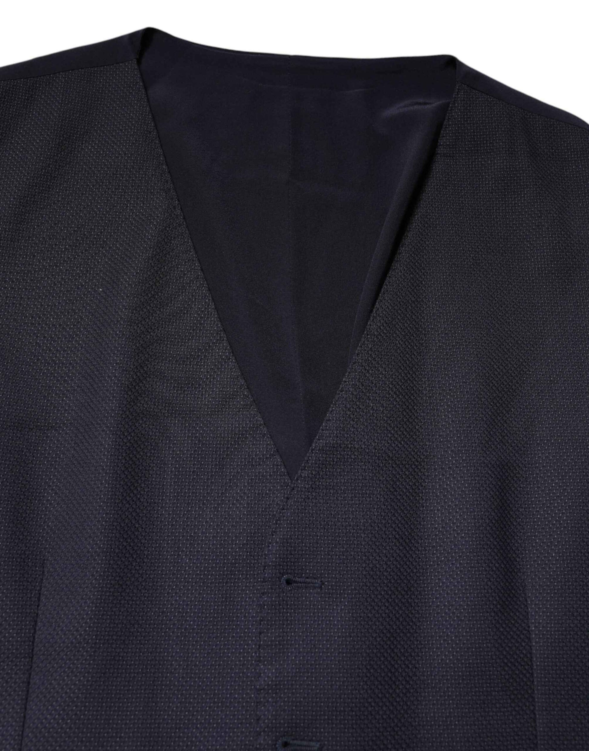 Black Wool Waistcoat Dress Formal Vest