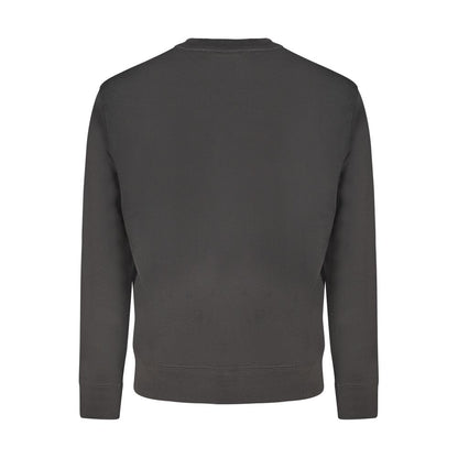 Black Cotton Men Sweatshirt