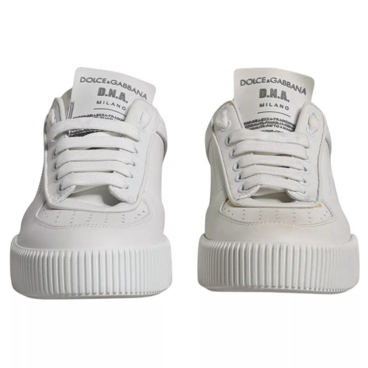 White Miami Leather Low Top Sneakers Shoes