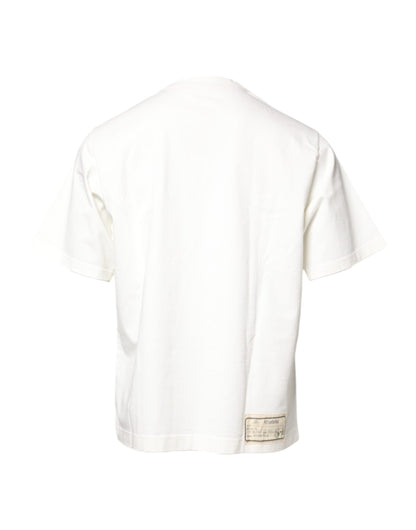White LOVE & PEACE Print Crew Neck T-shirt