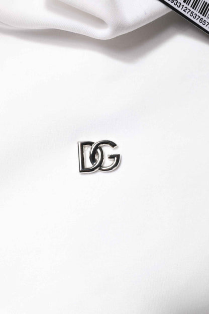 White Cotton Turtleneck DG Applique T-shirt