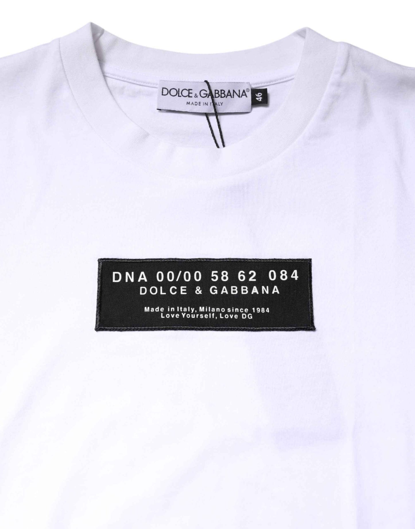 White Cotton Logo Patch Crew Neck T-shirt