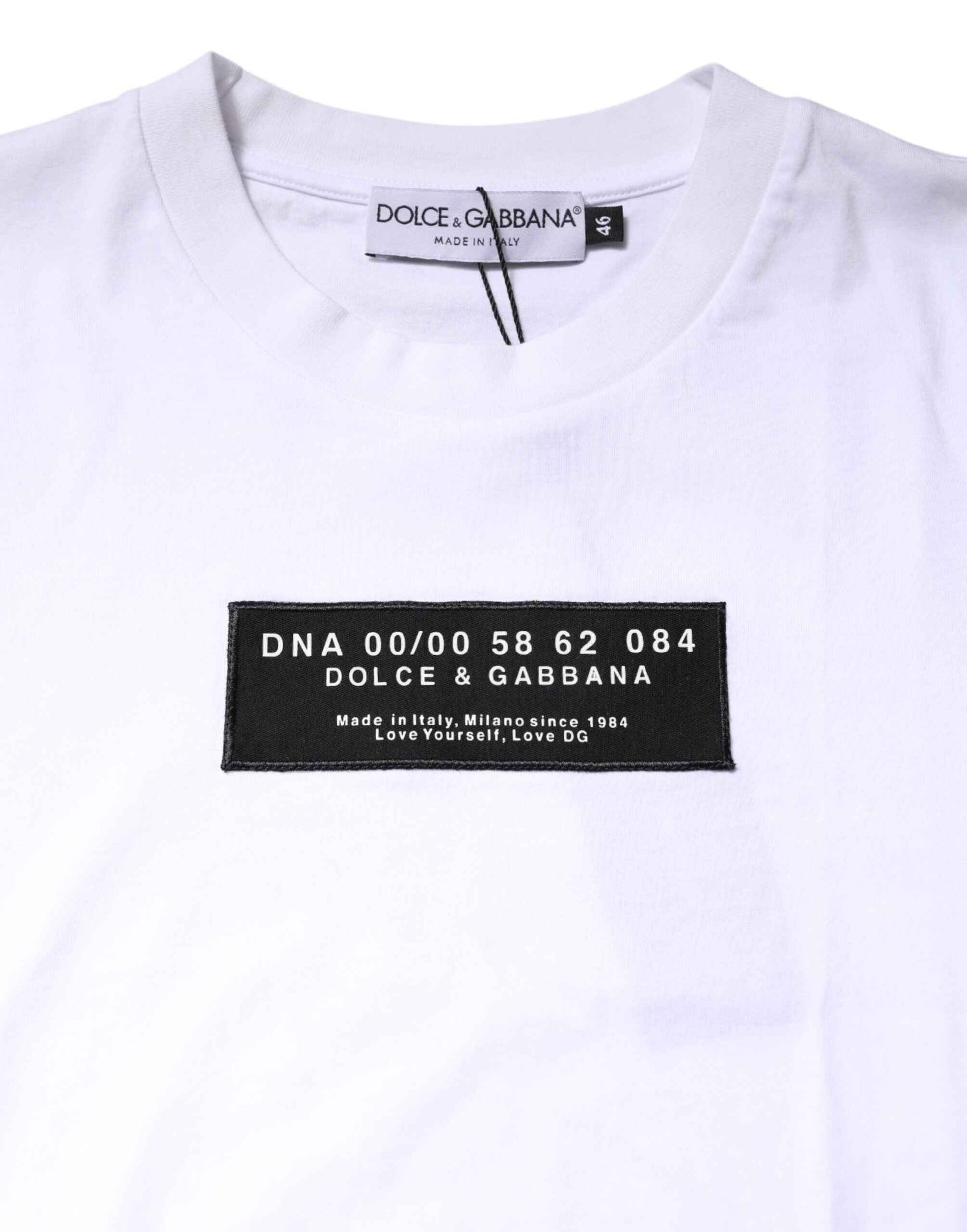 White Cotton Logo Patch Crew Neck T-shirt