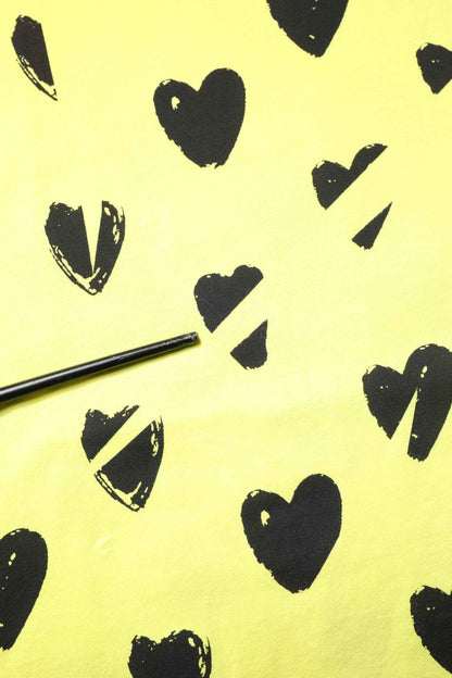 Yellow Cotton Sleeveless DG Heart T-shirt