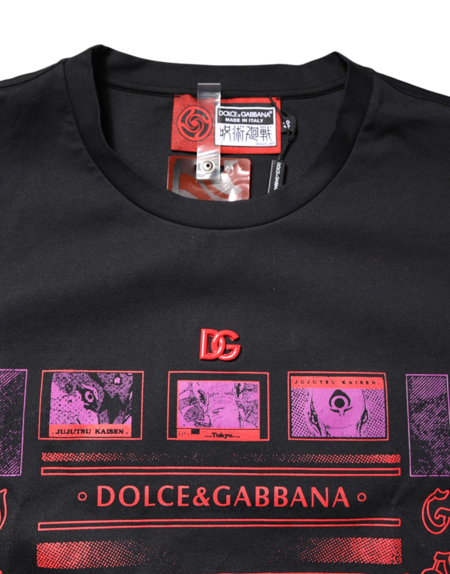 Black Cotton Graphic Print Crew Neck T-shirt