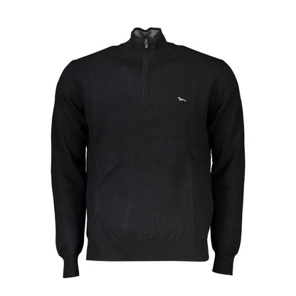 Black Cotton Men Sweater