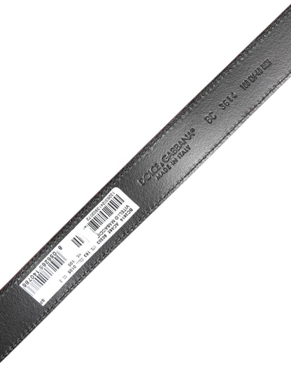 Red Leather Silver Tone Metal Buckle Belt