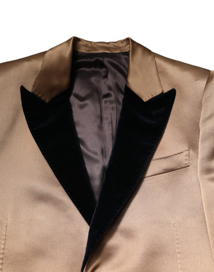 Brown Silk Single Breasted Trench Coat  Jacket