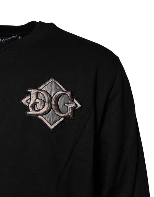 Black Logo Embroidery Sweatshirt Sweater