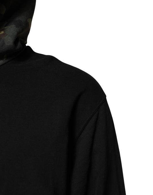 Black Camouflage Hooded Sweatshirt Sweater