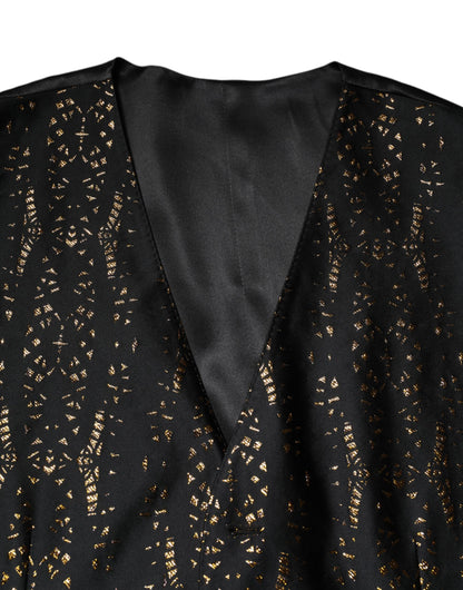 Black Lurex Dress Formal Men Waistcoat Vest