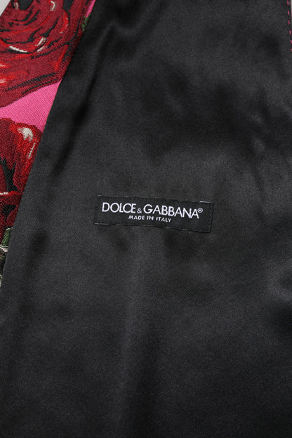 Pink Floral Satin Formal Men Waistcoat Vest