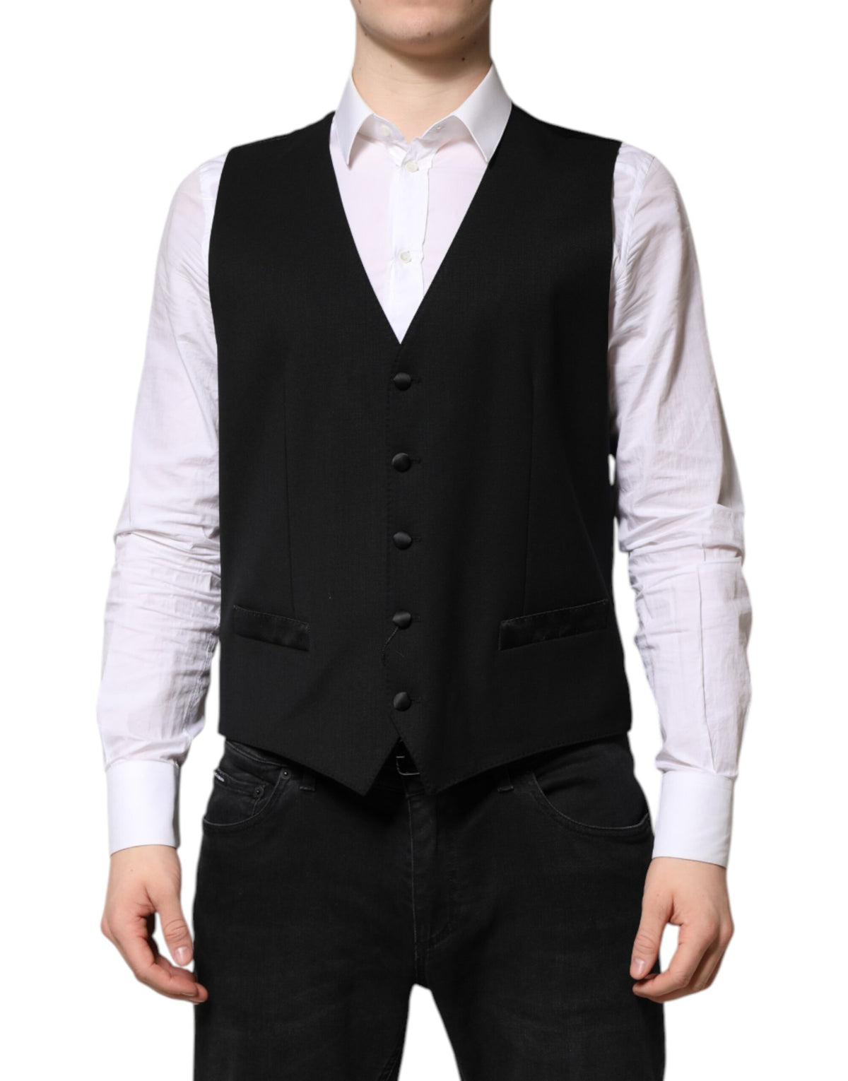 Black Wool Dress Formal Men Waistcoat Vest