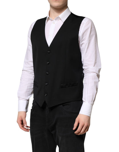 Black Wool Dress Formal Men Waistcoat Vest