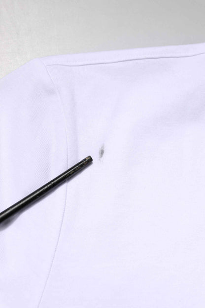 White Logo Embroidery Crew Neck T-shirt
