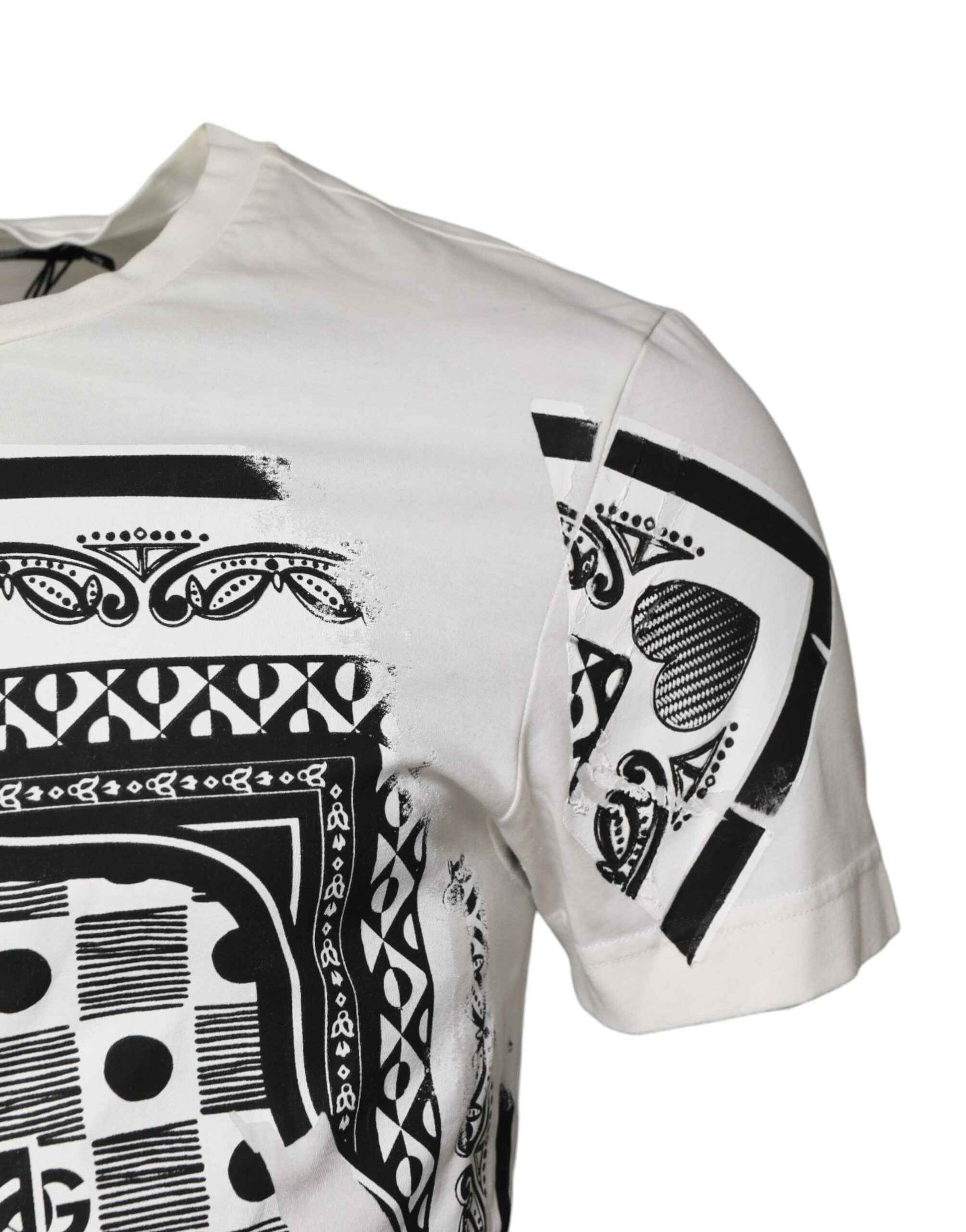 White Cotton Logo Bandana Print T-shirt
