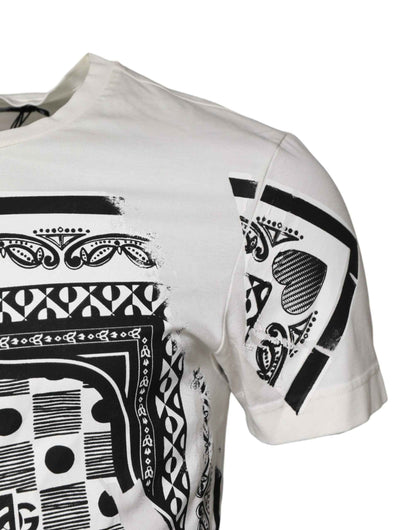 White Cotton Logo Bandana Print T-shirt