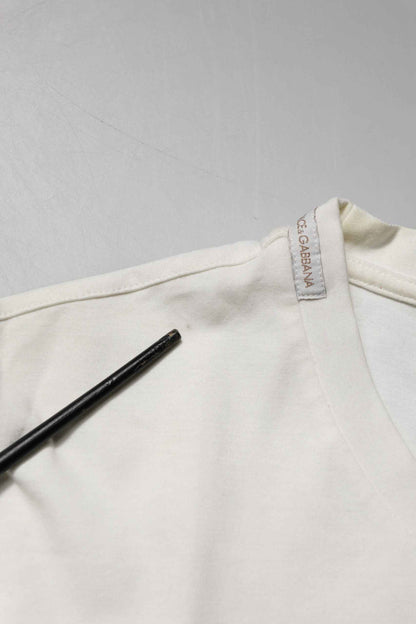 White Cotton Logo Bandana Print T-shirt