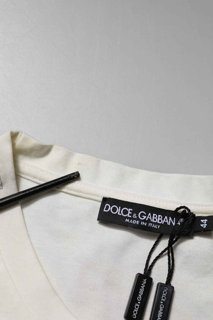 White Cotton Logo Bandana Print T-shirt