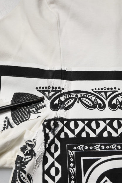 White Cotton Logo Bandana Print T-shirt
