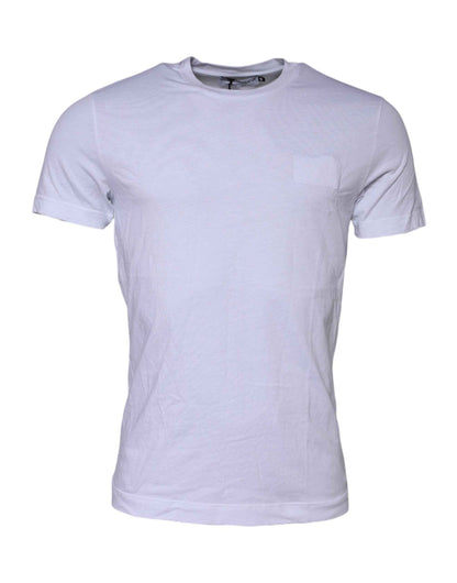White Cotton Logo Patch Crew Neck T-shirt