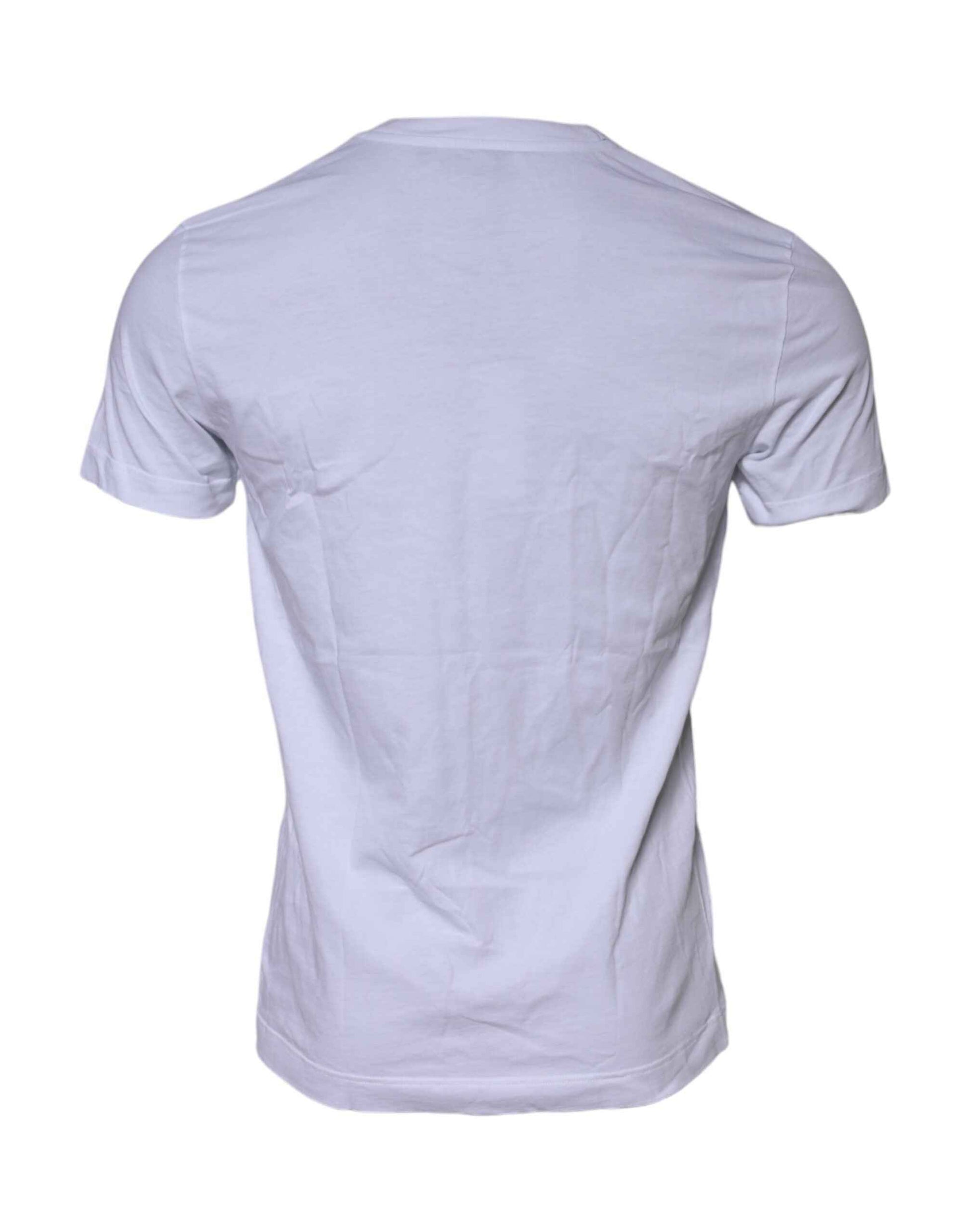 White Cotton Logo Patch Crew Neck T-shirt