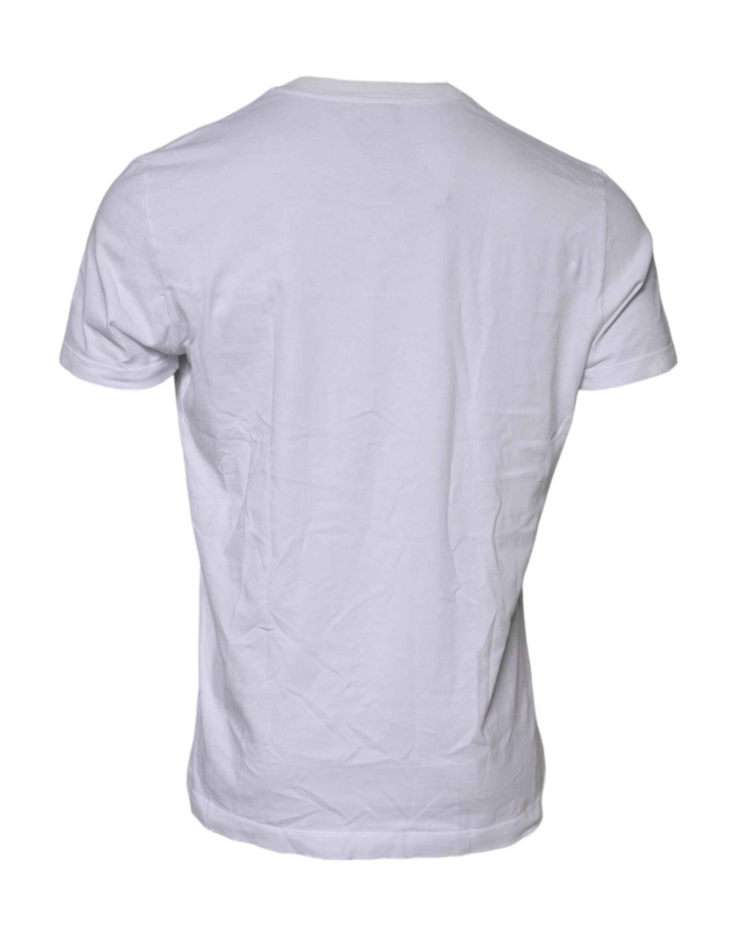 White Cotton Logo Patch Crew Neck T-shirt