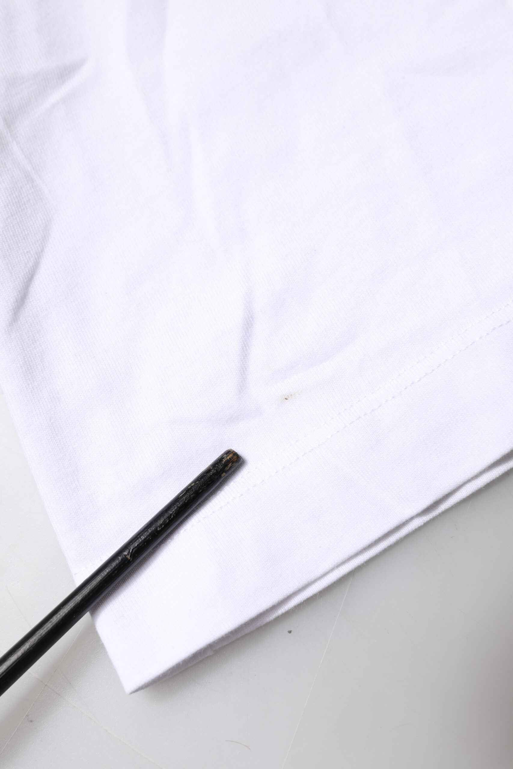 White Cotton Logo Patch Crew Neck T-shirt