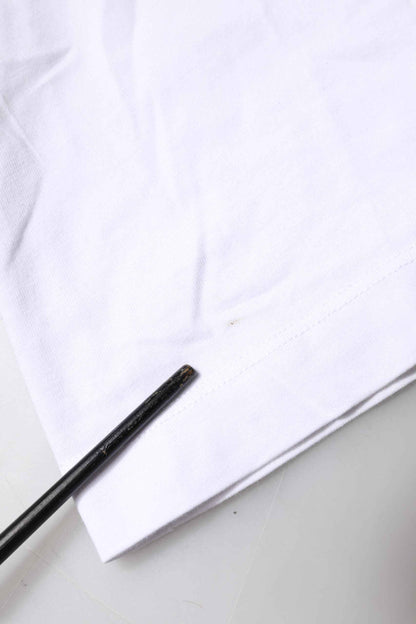 White Cotton Logo Patch Crew Neck T-shirt