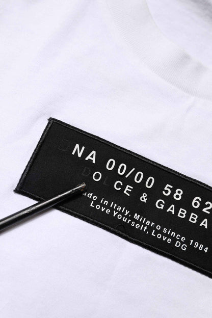 White Cotton Logo Patch Crew Neck T-shirt