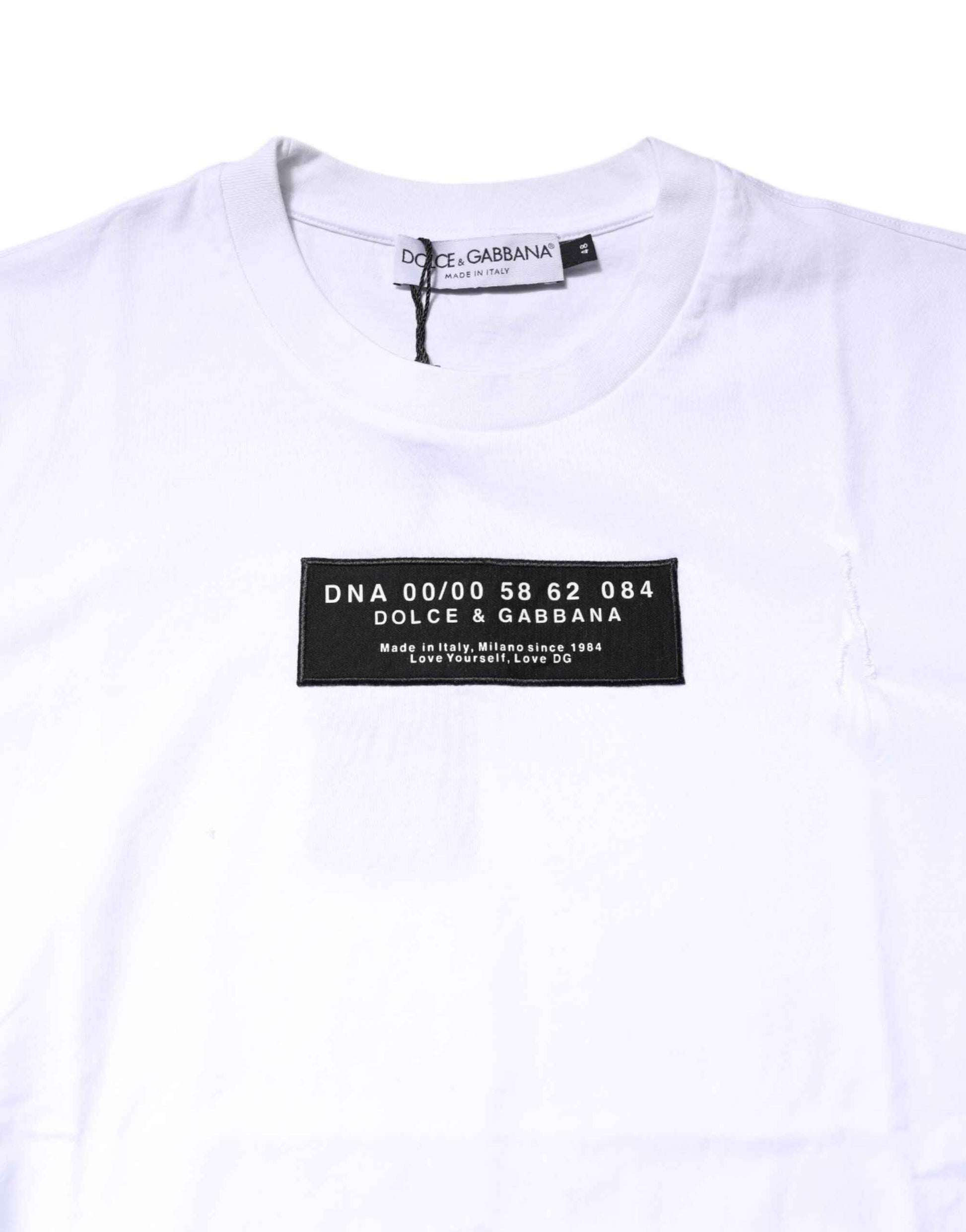 White Cotton Logo Patch Crew Neck T-shirt