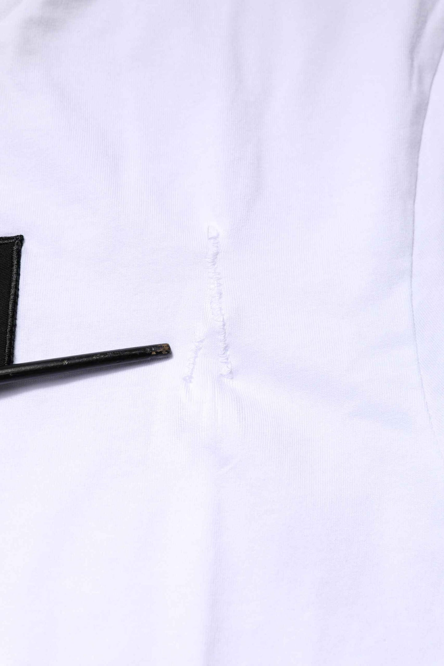 White Cotton Logo Patch Crew Neck T-shirt