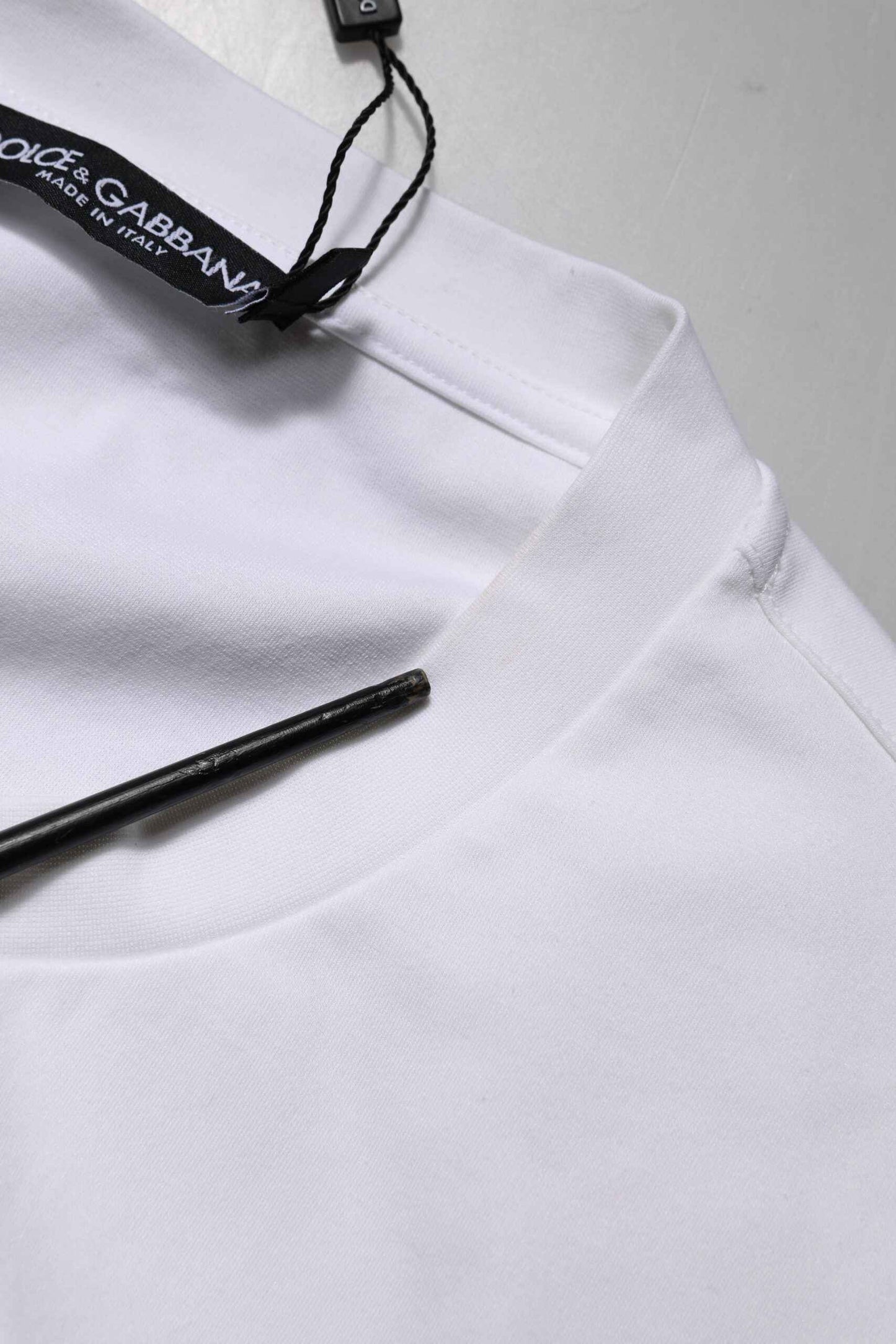 White Logo Embellish Short Sleeves T-shirt