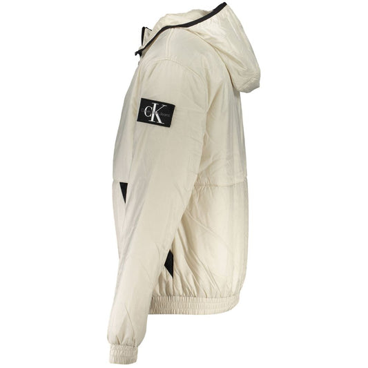 Beige Recycled Polyester Men's Jacket